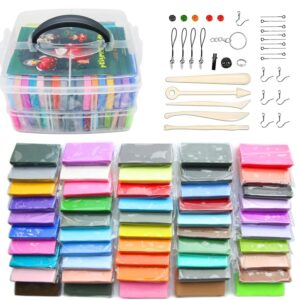 Oven Bake Polymer Clay with Storage Box – 50 Colors