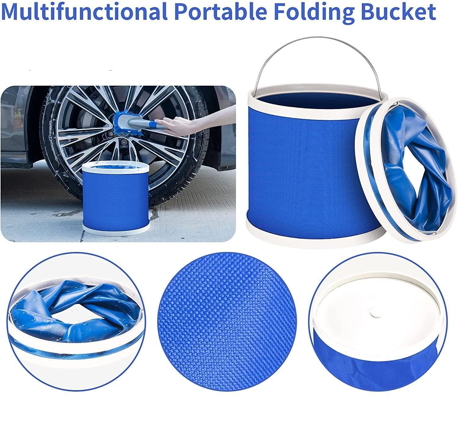 Car Cleaning kit with Foldable Bucket and Storage Bag – 10 Piece - Image 6