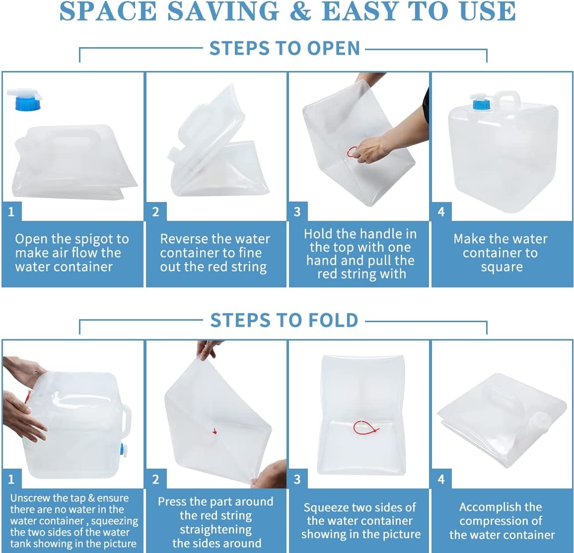 Foldable Water Bottle with Tap - 10.0 L - Image 2