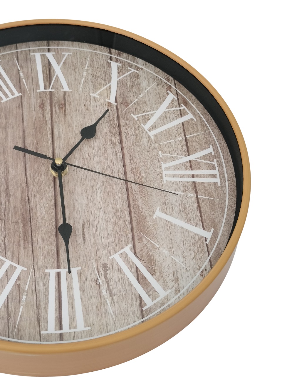 Wall Clock with Brown Frame - 28CM - Image 3