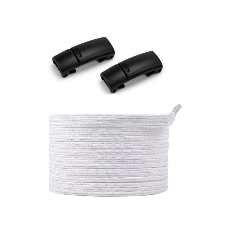 No Tie Magnetic Shoelaces - White & Black