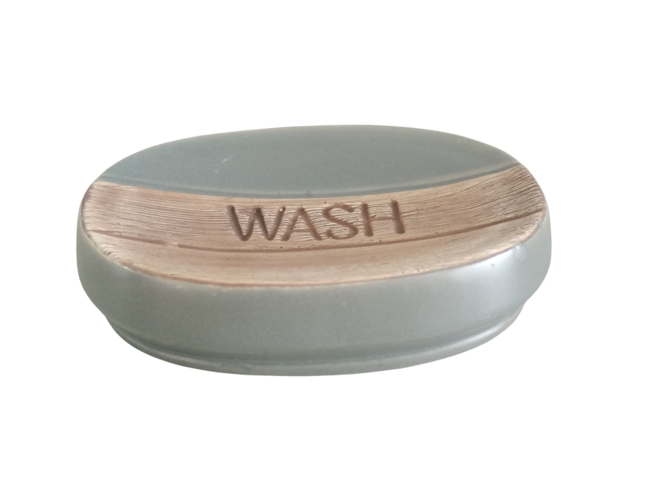 Ceramic Bathroom Accessory Set - Grey and Brown - Set of 4 - Image 3